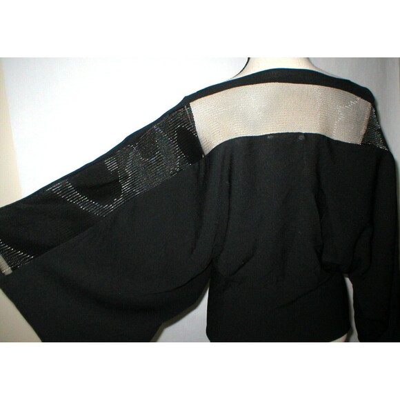 New Womens Designer Blouse Top 44 IT 10 Black Viscose Pier Antonio Gaspari Italy